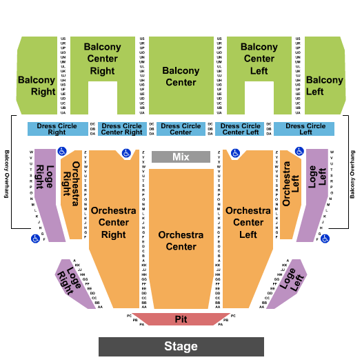 Proctors Theatre A Beautiful Noise Seating Chart